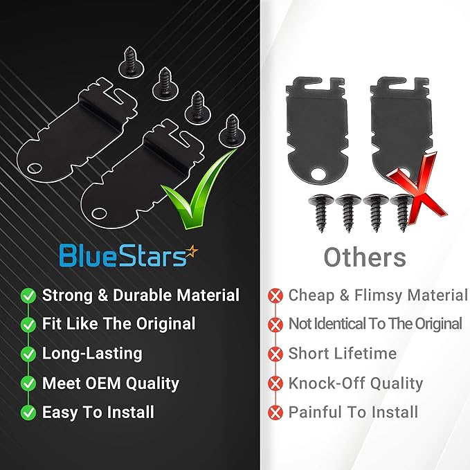 BlueStars 8212560 Dishwasher Side Mounting Bracket Replacement Kit - Compatible with Whirlpool & Kenmore Dishwashers - Replaces 1201084 AP3953705 PS1487167 - PACK OF 2