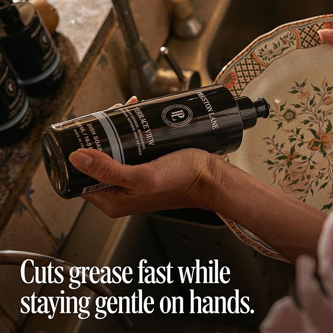 Preston Lane Luxury Dish Soap, Winterwatch Scent – Plant Powered Formula with Essential Oils | Tough on Grease, Gentle on Hands | Vegan, Cruelty Free, Non Toxic Home Essential