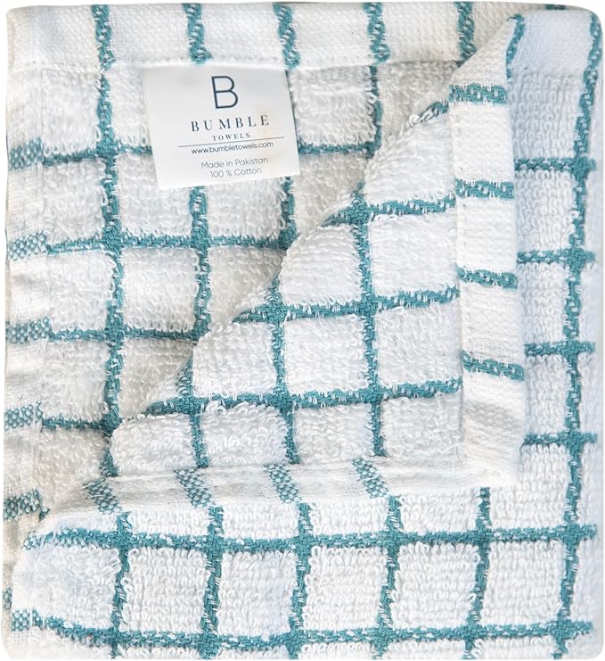 Premium Dish Towels (12”x 12”, 8 Pack) | Cotton Kitchen Hand Towels | Kitchen Towels | Highly Absorbent Tea Towels Set | Multicoloured - Checked