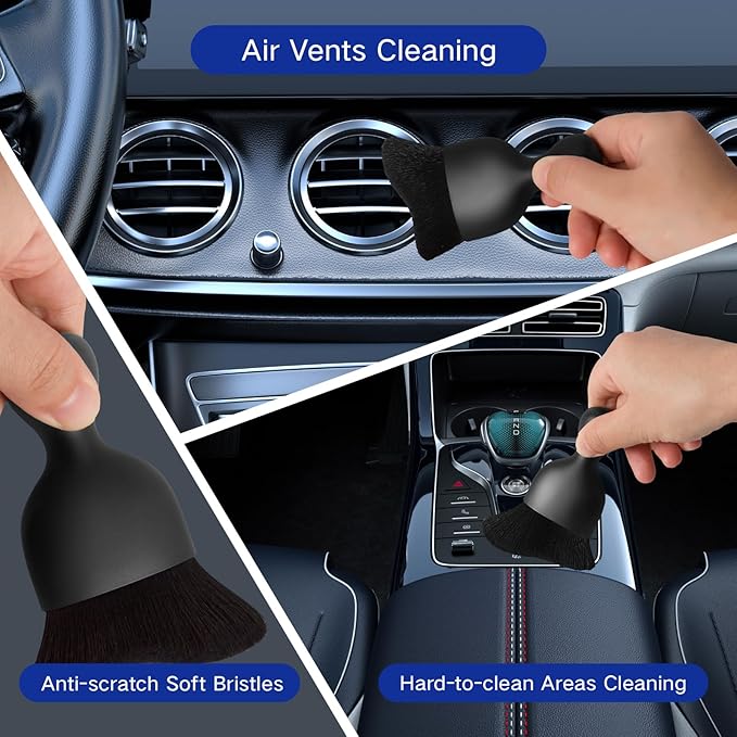 24Pcs Car Detailing Kit, Car Detailing Brush Set, Car Wash Cleaning Kit, Car Detailing Brushes, Professional Car Care Kit for Interior Exterior Wheels, Blue