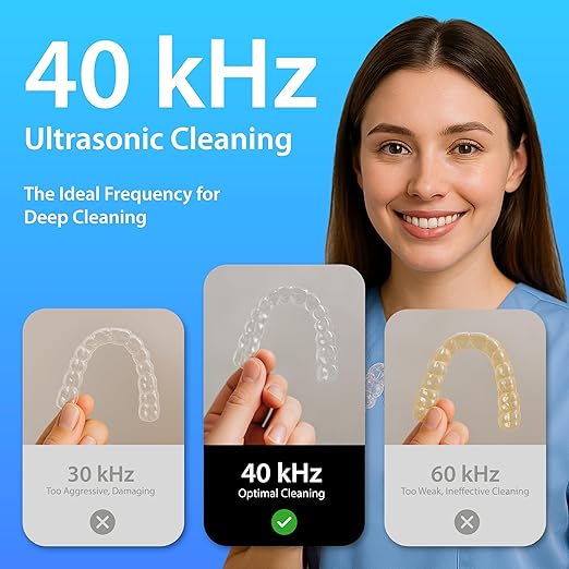 Magnasonic Ultrasonic Cleaner - 20oz Tank Ultrasonic Jewelry Cleaner & Ultrasonic Retainer Cleaner, Digital Timer, 5 Cleaning Modes for Glasses, Rings, Dentures, Tools, Aligners (UC22)