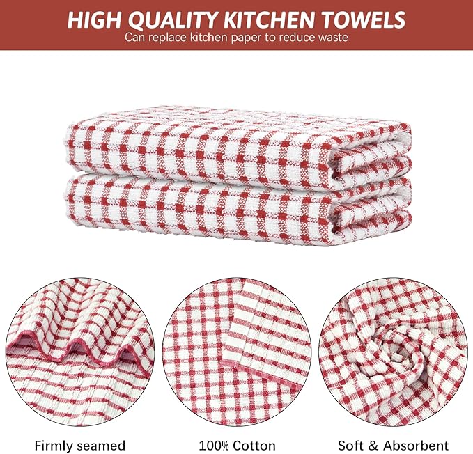 Nialnant 8 Pack Dish Cloths for Washing Dishes,Super Soft Kitchen Towels Absorbent Kitchen Dish Rags,Terry Cleaning Cloth-25 x 16 in