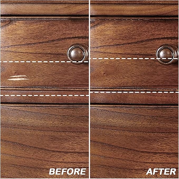SEISSO Furniture Markers Touch Up - Set of 17 - Furniture Scratch Repair Markers Kit, Wood Touch Up Markers and Wax Sticks with Sharpener, for Scratches, Stains, Floors, Laminate, Cabinet