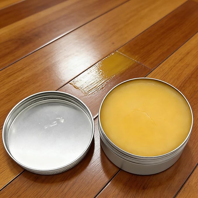 Bees wax furniture polish and cleaner,Premium Beeswax Paste Wood Finish & Polish Cutting Board Sealer,Protects & Restores All Wood Furniture Polish for Floors,Cabinets,Tables,Doors(100g)
