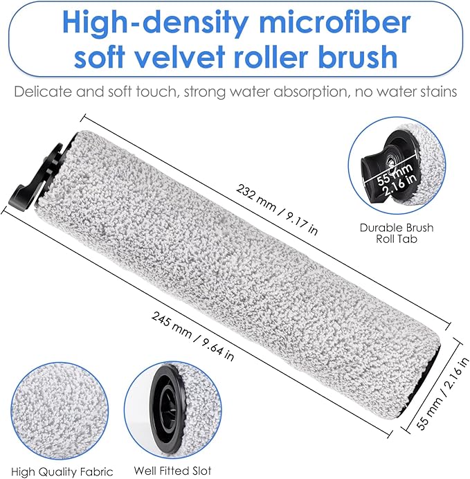 (7 Pieces) Replacement Brush Rollers and HEPA Filters Compatible with Tineco Floor One S3/ iFloor 3 Cordless Wet Dry Vacuum Cleaner, Replacement Parts Accessories Kit, 3 Brush Rollers, 4 HEPA Filters