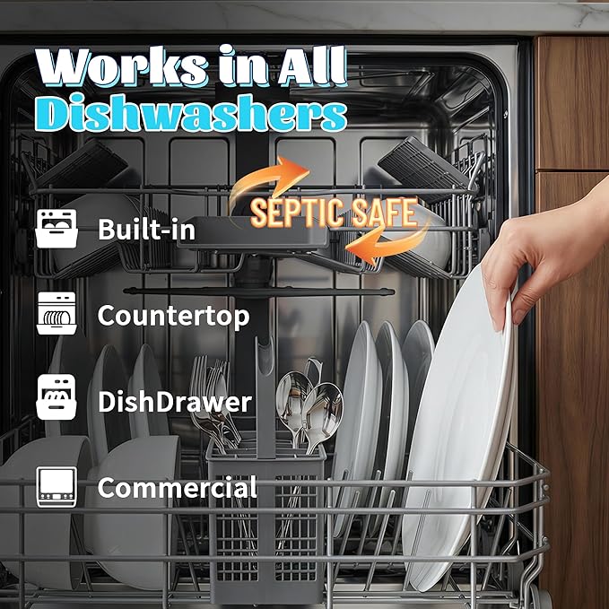 Dishwasher Detergent Powder + Booster, 90 Loads | Plastic-Free, Natural & Eco-Friendly Dishwasher Soap, Concentrated Plant-Based Enzymes - Cuts Grease & Grime, No Water Spots (Fragrance-Free)