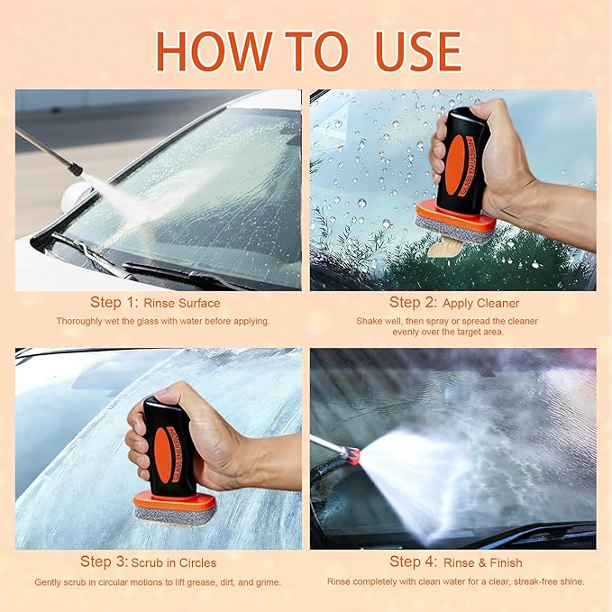 Umex Glass Cleaner - Streak-Free Windshield Cleaner& glass emulsion, Removes Tough Grease, Grime, Oil Film, and Water Spots for Car, Home, and Office (1 Pack, 3.38oz each)