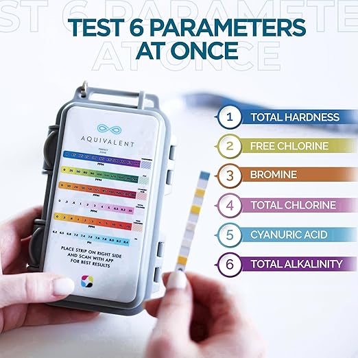 Advanced Pool & Hot Tub Test Strips with AI-Powered Mobile App - All-in-One Water Test Kit for Pools, Spas, and Above Ground Pool Accessories (Starter kit)