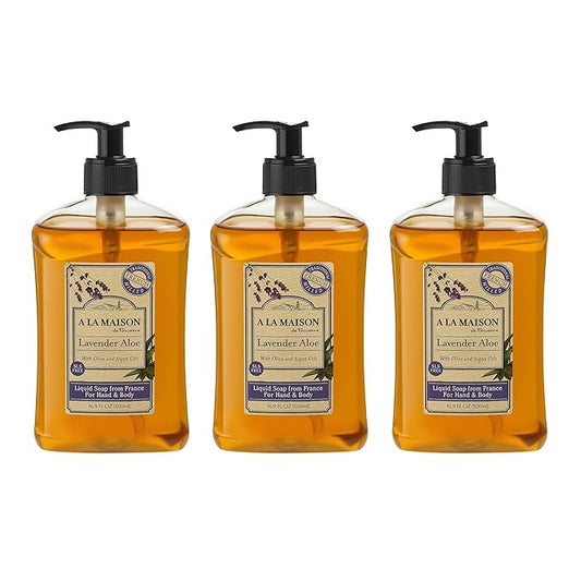A La Maison de Provence Liquid Soap, Lavender Aloe, 16.9 Fl Oz (Pack of 3)