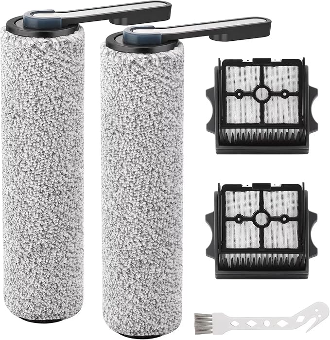S5 Combo Only, Replacement Brush Roller for Tineco Floor ONE S5 Combo Cordless Wet Dry Vacuum Cleaner Accessories, 2 Brush Roller, 2 HEPA Filters