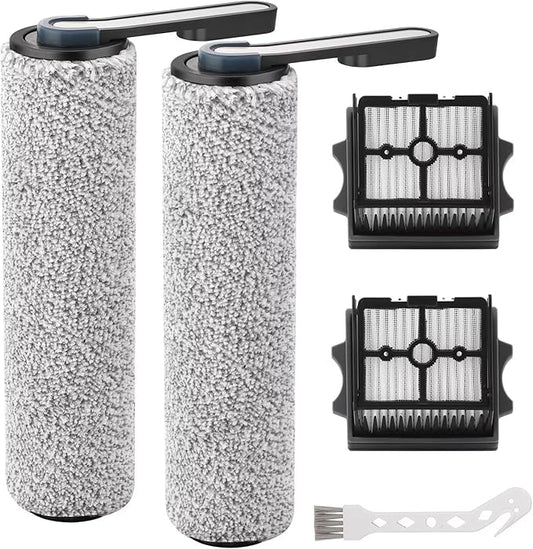S5 Combo Only, Replacement Brush Roller for Tineco Floor ONE S5 Combo Cordless Wet Dry Vacuum Cleaner Accessories, 2 Brush Roller, 2 HEPA Filters