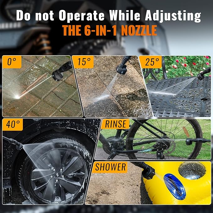 cPX4000 Portable Cordless Pressure Washer with 4.5 Gallon Tank & 4 Wheels, 725 PSI True Pressure, 4.0Ah Battery Power Washer for Car Washing, Camping Shower and Outdoor Rinsing