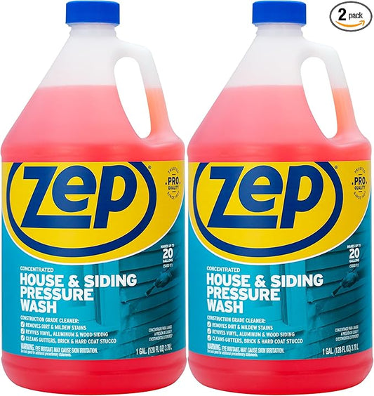Zep House and Siding Pressure Wash Cleaner Concentrate - 1 Gallon (Case of 2) ZUVWS128 - Construction Grade Formula