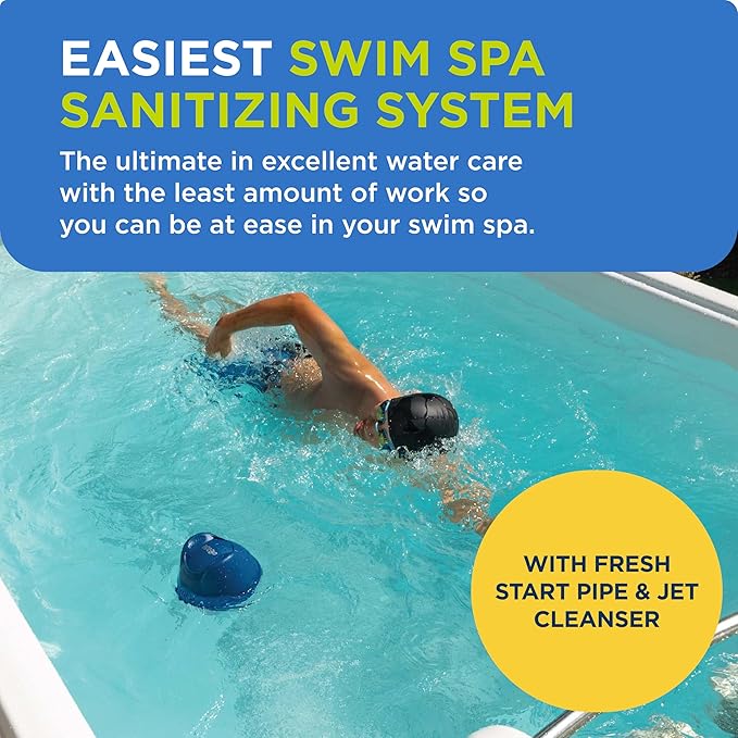FROG @Ease Floating System and Pipe & Jet Cleanser for Swim Spas - Self-Regulating Swim Spa Sanitizer and Deep Clean Purge - Sanitizing Minerals & SmartChlor Technology - Fresh Start Bundle