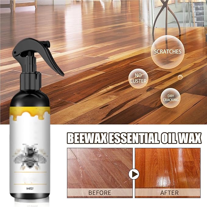 Natural Beeswax Care Spray & Restorer, Beeswax Spray For Wood, Bees wax Sprays Cleaner, Wood Floor Polish, For Leather & Furniture Polish (2PC)