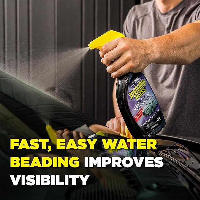 Invisible Glass 92184 Glass Cleaner + Rain Repellent 2-in-1 Windshield and Window Spray, Cleans Auto Glass, Repels Rain, Sleet, Snow, Improves Wet Weather Visibility – 22 fl oz