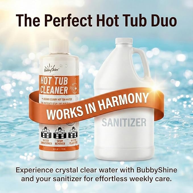 Spa Chemicals for Hot Tub – 5-in-1 Hot Tub Maintenance Kit & Cleaner – Inflatable Hot Tub Accessories for Adults – Outdoor Spa Clarifier – Helps Remove Scum & Cloudy Water – Made in USA – 16oz