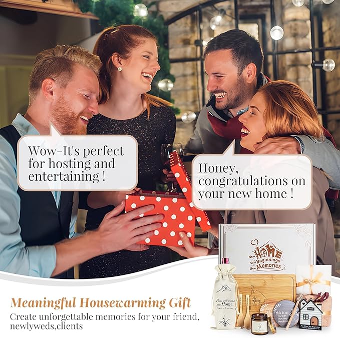 House Warming Gifts New Home, 11 Pcs Housewarming Gift Ideas Basket, Closing Gifts for Home Buyer, Couple, Women, New Apartment Homeowners
