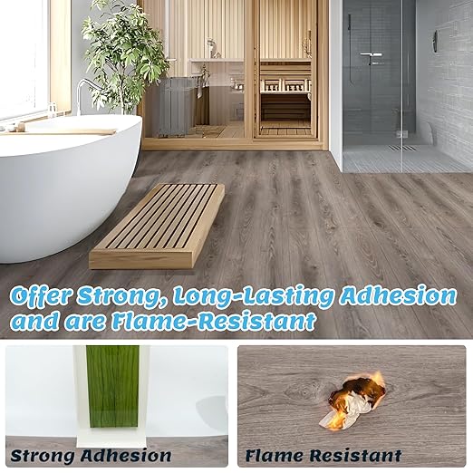 Art3d 15 Sq.ft Peel and Stick Floor Tiles, 10Pcs Luxury Vinyl Plank Flooring Wood Look, 36" × 6" Adhesive and Waterproof Tile Sticker for Bedroom, Living Room, Kitchen, Teak