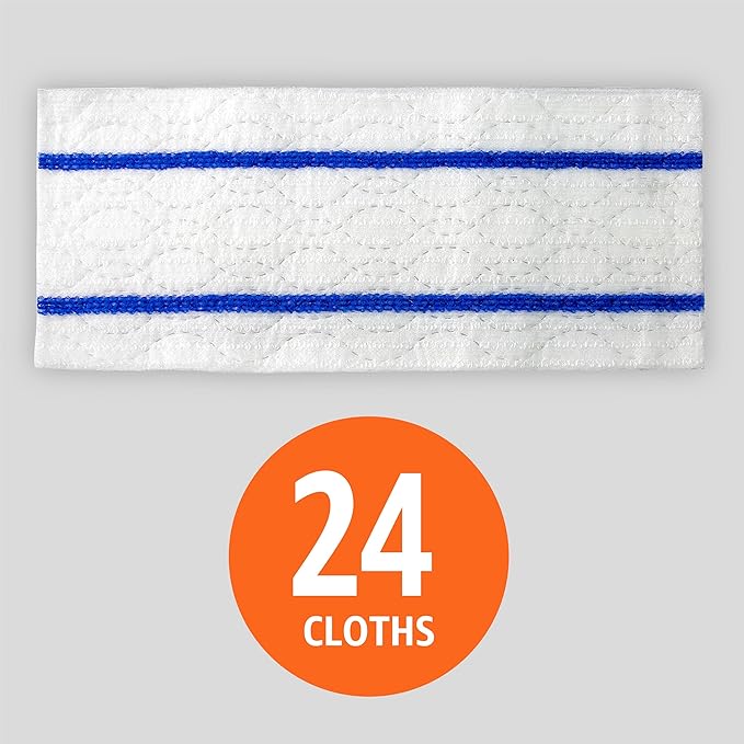 Amazon Basics Wet Mopping Cloth Refills, 24 Count (Fits Swiffer Sweeper Mop Heads)