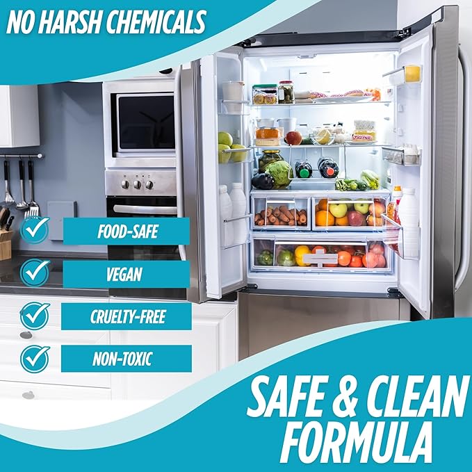 Oh Yuk Fridge Cleaner – 16 oz Concentrate Refill | Makes 4 Spray Bottles | Cleans Inside Refrigerator for Spotless, Food-Contact Safe Surfaces | Lifts Sticky Messes & Dried-On Food