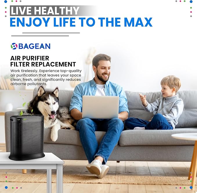 Bagean HPA300 Filter R Compatible with Honeywell Air Purifier Filter Replacement - HRF R3 A Fits HPA5300B - H13 True HEPA with Carbon Filters 99.98% Particles & Purifies Air (3 HEPA + 4 Carbon)