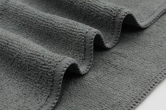 Microfiber Dish Cloths Ultra Absorbent Kitchen Dish Rags for Washing Dishes Fast Drying Cleaning Cloth 12InchX12Inch 10 Pack Gray