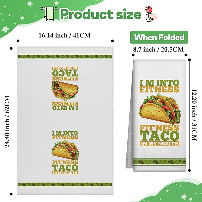 Taco Kitchen Decorative Dish Towels Set of 2,Funny Kitchen Accessories,Hostess Taco Tuesday Gift,Best Housewarming Gifts 2025,New Home Gift Ideas,Mexican Thanksgiving Decor Hand Towels