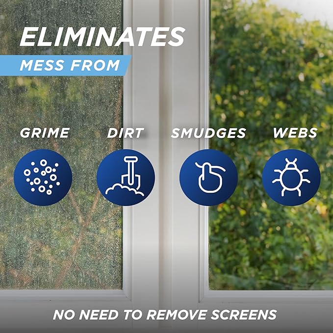 30 SECONDS Outdoor Window & Screen Concentrated Cleaner for Glass, Patio Doors, Fiberglass, Furniture - No Screen Removal Required, Spray & Rinse - Hose End Spray Attachment (2 PACK)