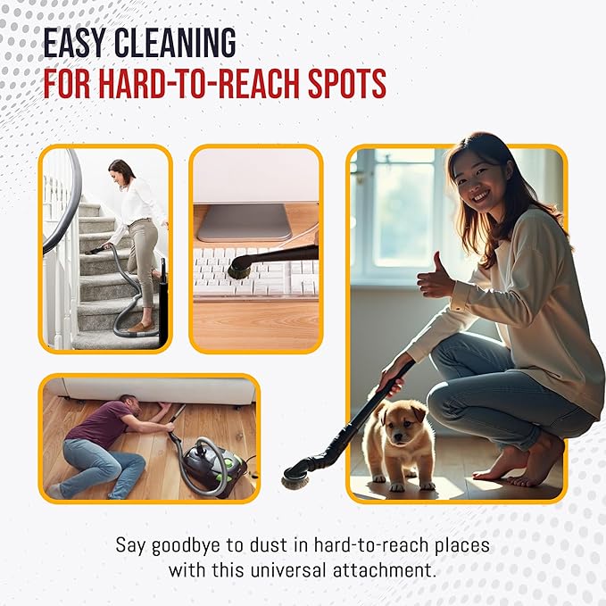 MP Maresh Products Household Cleaning Vacuum Brush Attachment - Horse Hair Vacuum Cleaner Accessories, Soft, Dust Floor Brush, Compatible with Shop Vac 1-1/4" Vacuum Cleaners for Hard Surfaces - Black