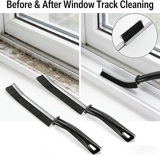 5 PCS Crevice Cleaning Brush Set, Extremely Skinny Gap Cleaning Tools,Hard Bristle Gap Brush for Bathroom & Kitchen, Grout Cleaner Tool for Window Tracks and Tile Lines,Car Detailing