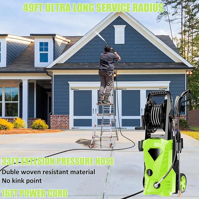 5000PSI Electric Pressure Washer 2026 2.8GPM High Power Washer with 4 Pressure Nozzle and Soap Bottle for Home, Car Washing, Fence Cleaning, Patio (Blue)