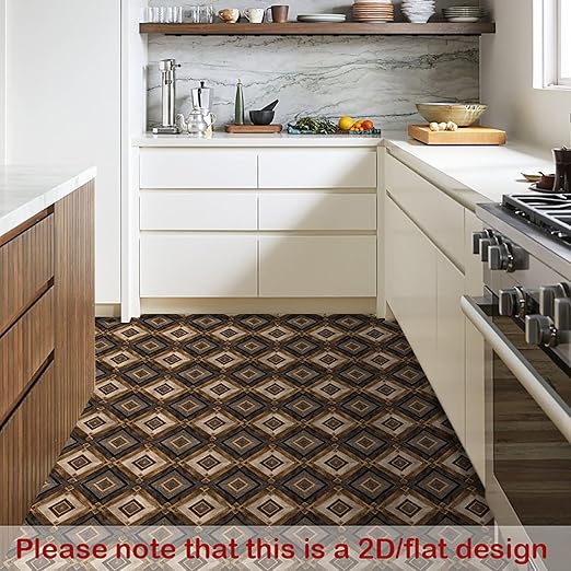 Nuxovilar Peel and Stick Vinyl Floor, 12x12 Inch Dark Geometric Wood Mosaic Pattern, Self-Adhesive Flooring (10 Pcs)
