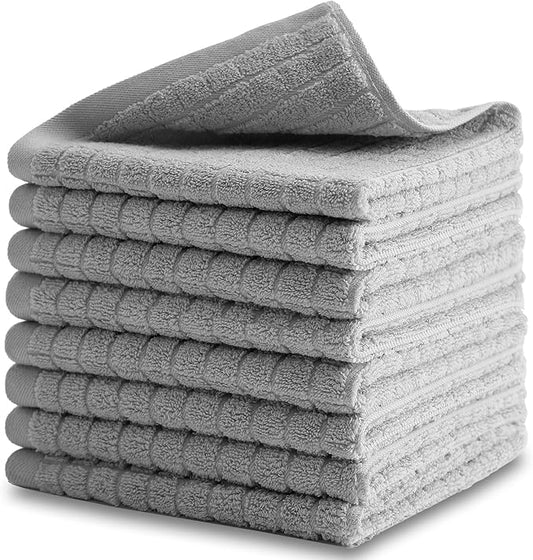 100% Cotton Kitchen Dish Cloths Set (8 Pack) – 13 x 13 Inches Ultra Soft Absorbent Dish Towels for Washing Dishes Scrubbing Dish Cloths Sets