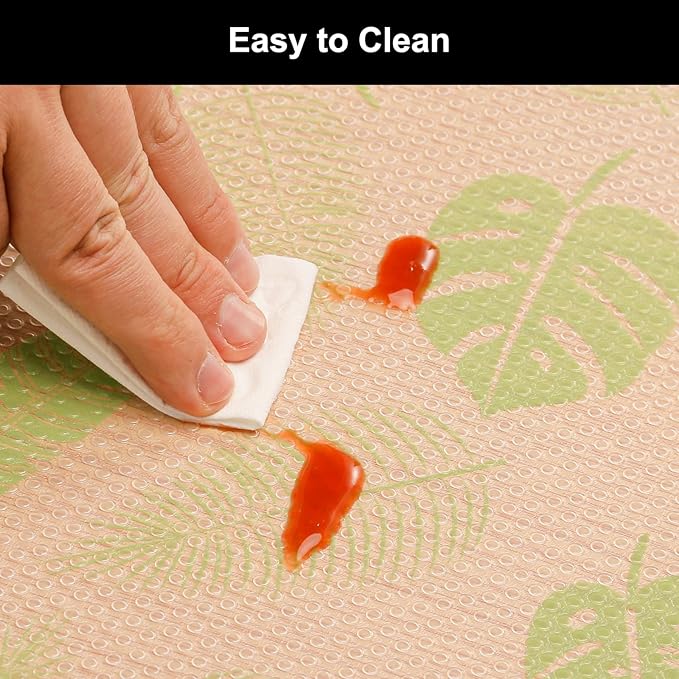 Cooyes Shelf Liner – Premium Non-Adhesive Cabinet & Drawer Liner for Kitchen – Waterproof Shelf Paper with Modern Pattern – Durable EVA Cabinet Mat – Easy to Cut （12" W x 360" L）