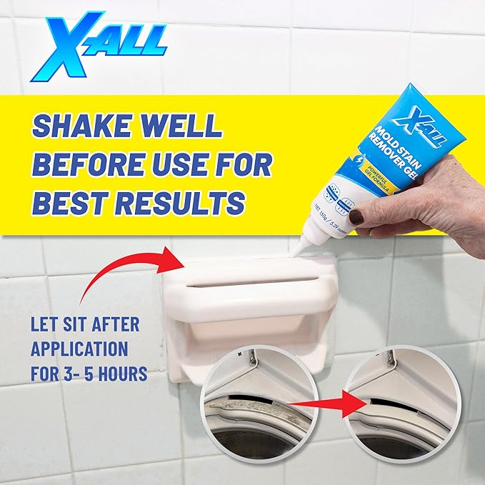 X-ALL Mold Stain Remover - Heavy Duty Mold Stain Cleaner for Bathroom Grout, Tile, Shower, Washing Machine Seal - 150g