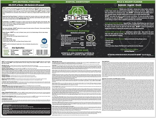 SNiPER Hospital Disinfectant, Odor Eliminator & All-Purpose Cleaner, Set of 4 Ounce Spray, 32 Ounce Spray, and 1 Gallon Bottle