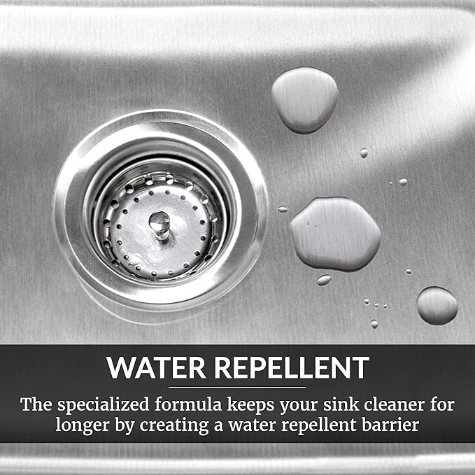 HOPE'S Perfect Sink 8.5 oz Sink Cleaner and Polish, Restorative, Water-Repellant Formula, Stain Remover, Good for Stainless Steel, Cast Iron, Porcelain, Corian, Composite, 12 Pack