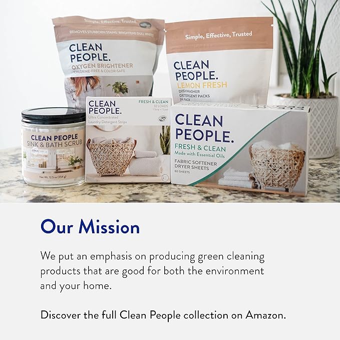 The Clean People Dishwasher Pods - Cuts Grease & Rinses Sparkling Clean - Residue-Free - Phosphate Free Dishwashing Pods (60 Count, Fragrance Free) (Pack of 2)