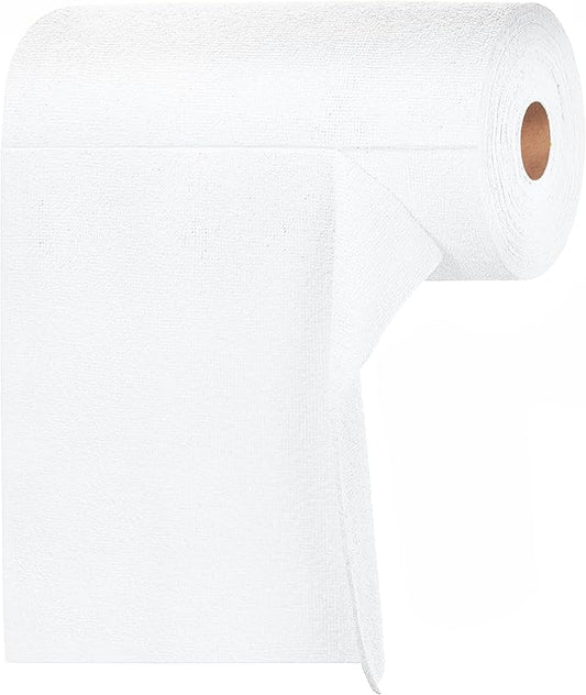 Tear-A-Rag Roll -50 Pack, 12 x 12 Microfiber Cleaning Cloth, Reusable Towels for Home, auto and Shop (White)