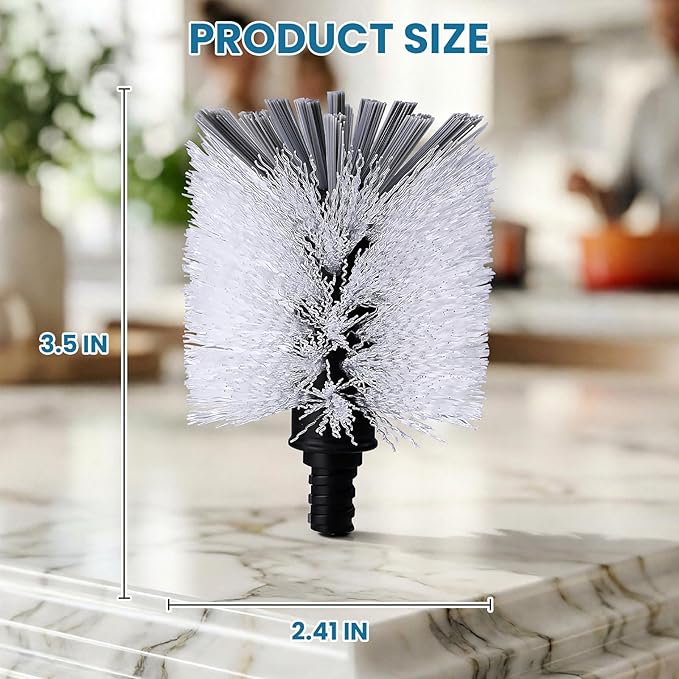 Steel Bottle Brush Refills for OXO Stainless Steel Bottle Brush Only, 8 Pack Bottle Brush Replacement Head for Clean Water Bottle, Baby Bottle, Glasswares, Mugs