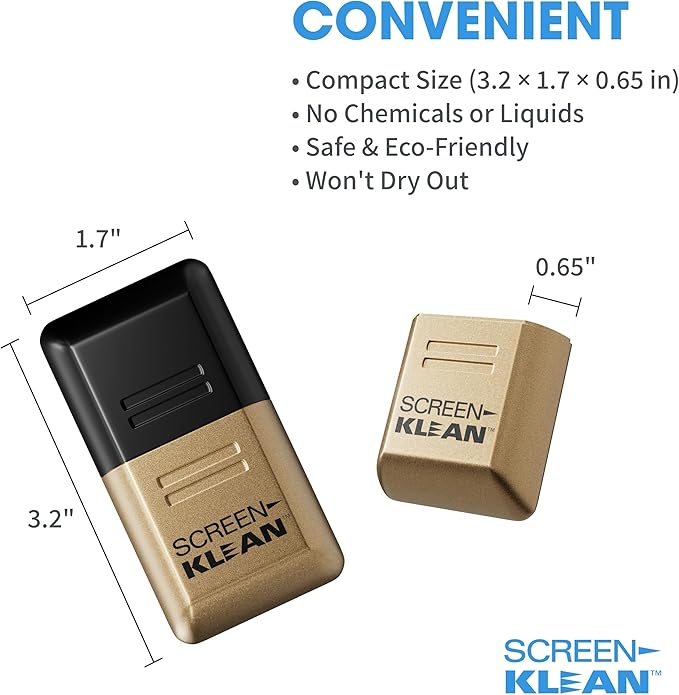 CarbonKlean ScreenKlean Tablet Screen Cleaner - Compatible with iPad, Android & Amazon Tablet - with Carbon Microfiber Tech-Electroplated Gold-1 Count (Pack of 1)