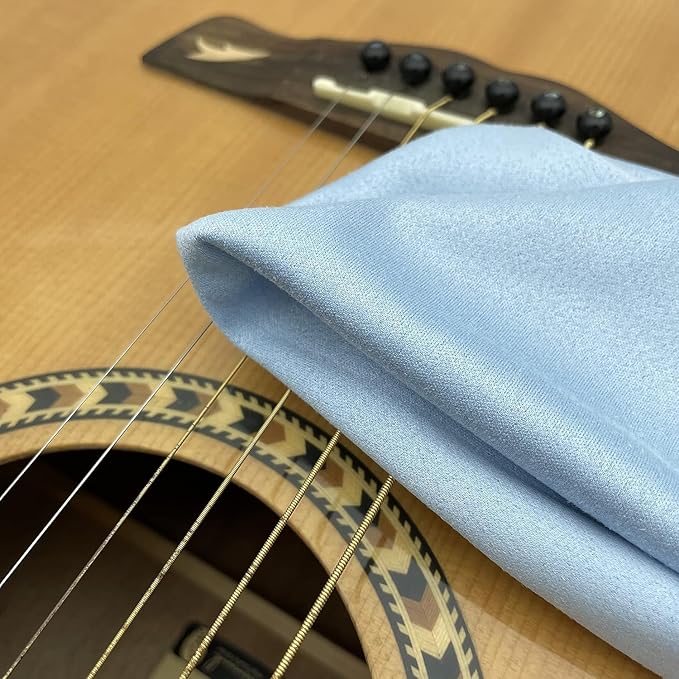 AAwipes Microfiber Plush Polishing Cloths for Musical Instruments (12"X12", 12 Packs, No Logo, Blue, Yellow, Green) Premium Cleaning Cloths for Piano, Guitar, Trumpet, Saxophone, Laptop