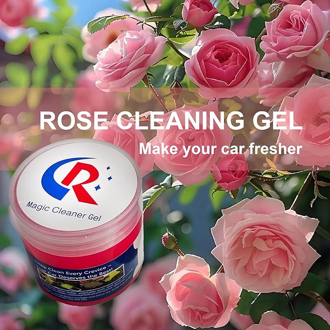 Car Cleaning Gel Putty Car Interior Cleaner Slime Auto Detailing Tools Universal Dust Removal Cleaning Kit for Car Accessories Vents 3C Office Scented 1Pack Rose