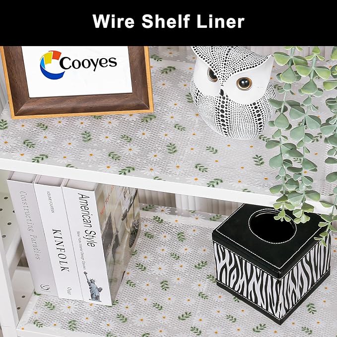 Cooyes Shelf Liner – Premium Non-Adhesive Cabinet & Drawer Liner for Kitchen – Waterproof Shelf Paper with Modern Pattern – Durable EVA Cabinet Mat – Easy to Cut (17.5" W x 360" L)