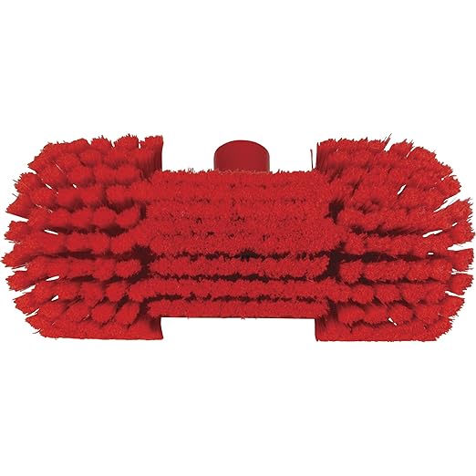 Vikan 70674 Brush,Angle Adj.,Waterfed,Soft-Split,9",Red