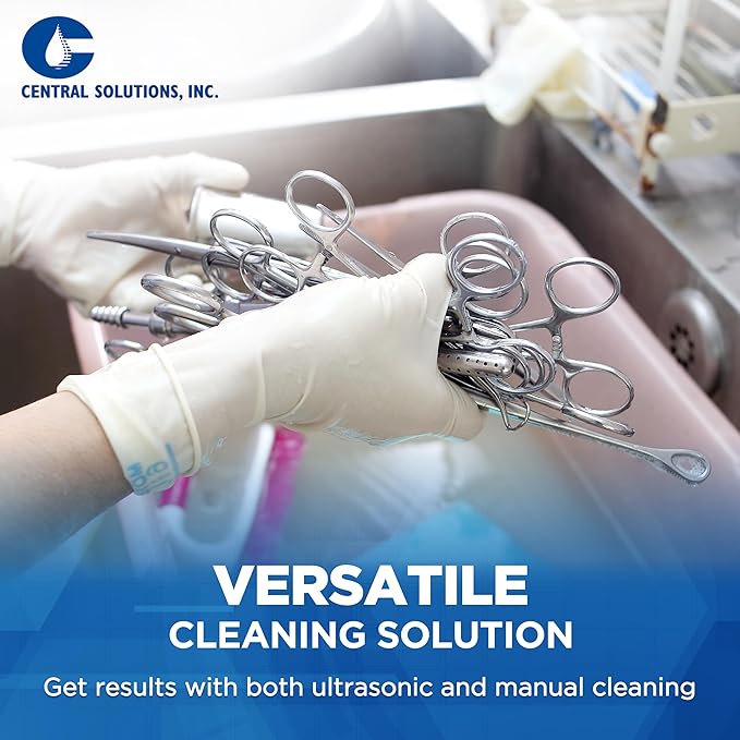 CSI Central Solutions Multi Enzymatic Cleanser - Hospital Grade Medical Instrument Cleaner for Presoak and Manual Processing, 1 Gal