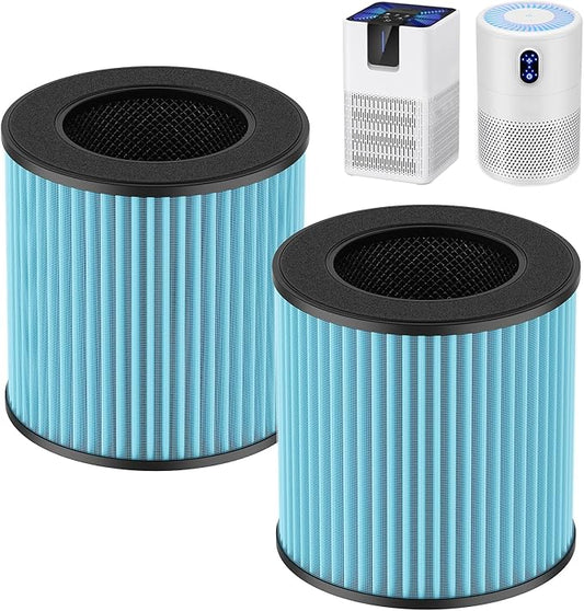B-D02L/M05 Smoke Remover Replacement Filter, Compatible with MOOKA B-D02L/M05 Air Purifiers, for VEWIOR B-D02U, KOIOS B-D02L, for Tailulu D10 Air Purifiers, Blue, 2 Pack