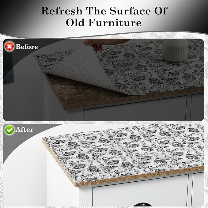Drawer and Shelf Liner, Non-Slip Kitchen Cabinet Liners Non-Adhesive Thick Strong Grip Waterproof Washable Mats Protect Dresser Shelves Cupboard Bathroom Cabinets, Boho: Floral, 24 in X 10 FT