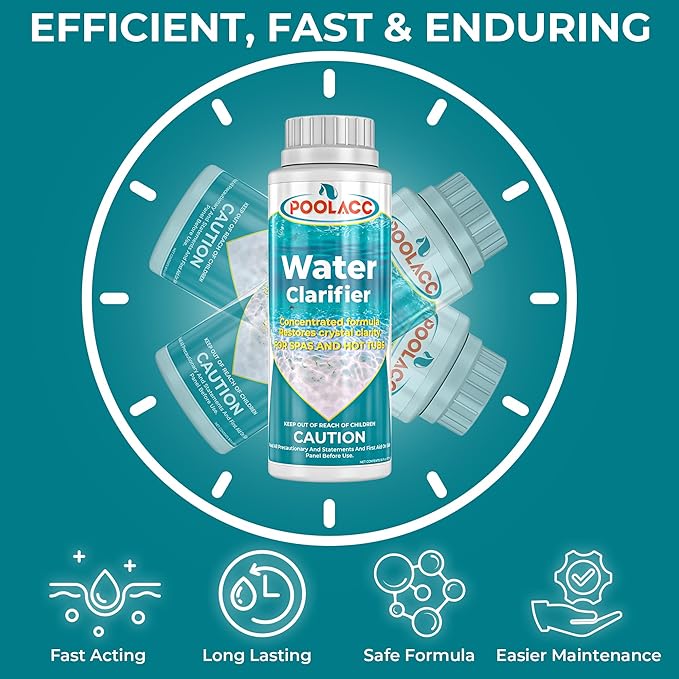 Spa Clarifier Hot Tub - Clears Cloudy Water, Improves Filter Efficiency, Keeps Your Spa Balanced - Highly Concentrated Spa Hot Tub Chemical Water Clarifier, Fit All Spas & Hot Tubs - 16 Oz